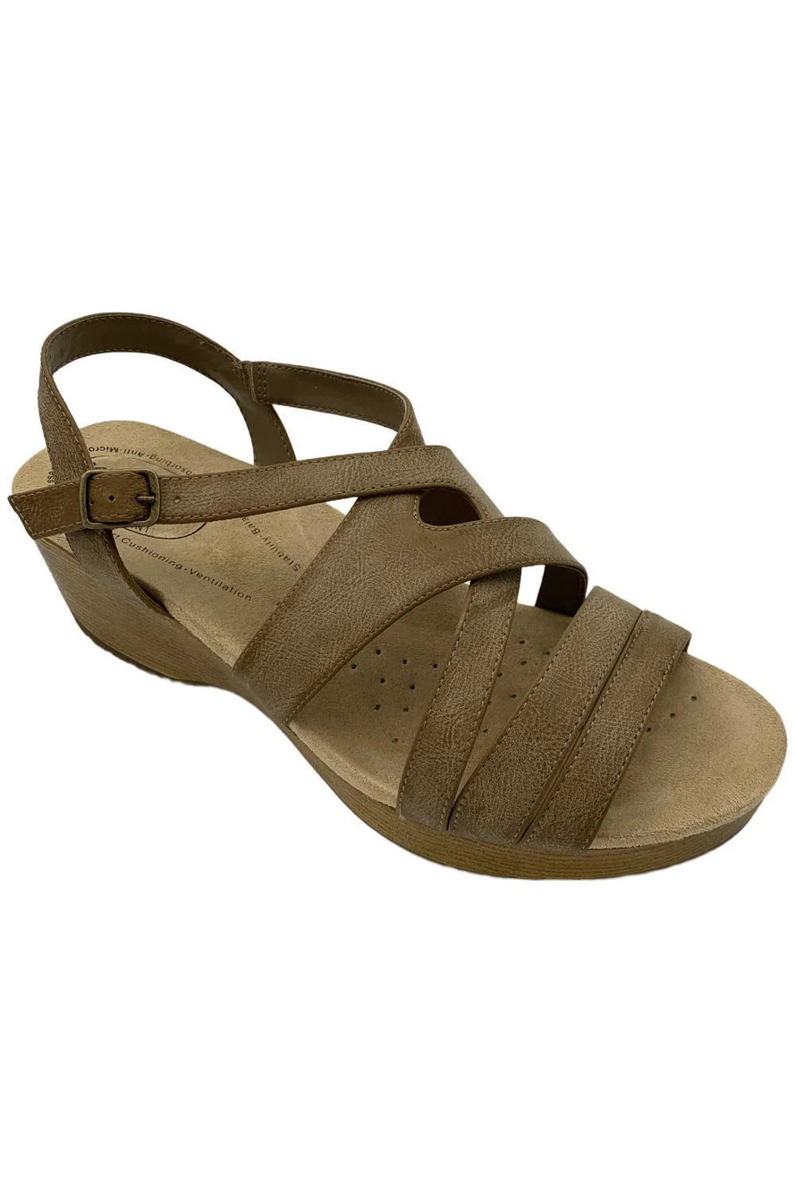 Easy Works Women's Rosella Sandal Taupe - Wide
